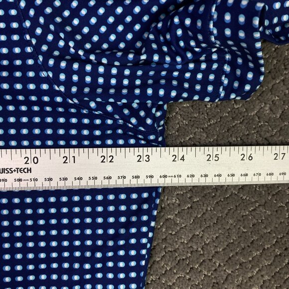 Mizzen + Main Polo Shirt Mens Medium Classic Fit Blue Geometric Golf Performance - Picture 11 of 12
